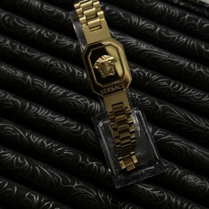 Splurge Accesorio Premium Stainless Steel Versace Gold Bracelet, Splurge Accesorio, Premium Stainless Steel Versace Gold Bracelet, Men’s Jewelry, Versace Bracelet, Luxury Bracelet, High-Quality Bracelet, Fashion Accessories, Rs. 2399, Gold Plated Bracelet, Elegant Men’s Accessory